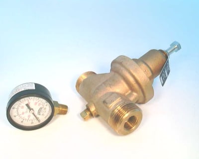 APOLLO VALVES 36-203-G2 - PRESSURE REDUCING VALVE, NO UNION NPT, F NPT X F NPT, TAPPED, W/GAUGE, 10 - 35 PSI, 1/2 INCH, MODEL # PR-TGL12