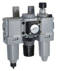 Parker 1/4 in G FRL, Manual Drain, 5 μm Filtration Size Integrated Pressure Gauge