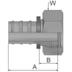 Parker 3C382-10-4 Hydraulic Fitting Female Metric, Steel, 0.25 in Hose ID