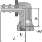 Parker Fitting Push Fit Push-Fit Elbow, Male 1/4 in to Female M12 x 1 mm