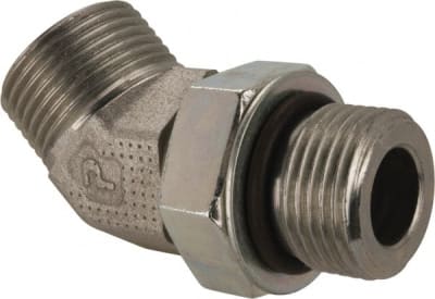 Parker Hannifin 12 V5OLO-S - COMPRESSION TUBE 45 DEG MALE ELBOW: 1-1/16-12, 3/4" TUBE OD, ORFS X SAE-ORB