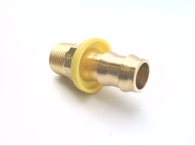 Parker Hannifin 30182-6-8B - BARBED PUSH-ON HOSE MALE CONNECTOR: 3/8-18 MALE NPTF, BRASS, 1/2" BARB