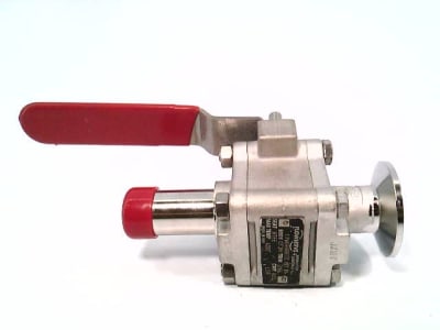 BALL VALVE, 44 SERIES, 1 INCH, LOCKING HANDLE, EXTENDED BUTT WELD, QUICK DISCONNECT, CMTRS, REINFORCED TFE, 316 STAINLESS STEEL