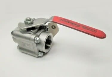 DISCONTINUED BY MANUFACTURER, BALL VALVE, SERIES 44, 2IN, CARBON STEEL BODY & PIPE ENDS, 316 STAINLESS STEEL BALL & STEM, BUNA SEAT, SCREWED PIPE ENDS