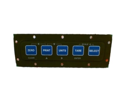 ATLAS COPCO 420949-37695 - , KEYPAD, 5-BUTTON, 10-PIN DISPLAY CONNECTOR, W/ ALIGNMENT POSTS