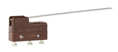 Honeywell 311SM703-T - MICROSWITCH STRAIGHT LEVER SPDT 4A 250V, MICROSWITCH TYPE:SUBMINIATURE, MICROSWITCH ACTUATOR:STRAIGHT LEVER, CONTACT CON