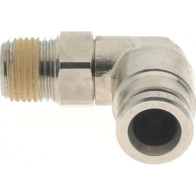 Norgren 101470618 - ADAPTOR, PNEUFIT 10, PUSH IN FITTING, SWIVEL ELBOW, -0.9 TO 18 BAR, R1/8 THREAD, 6 MM OUTER TUBE DIAMETER, COMPRESSED AI