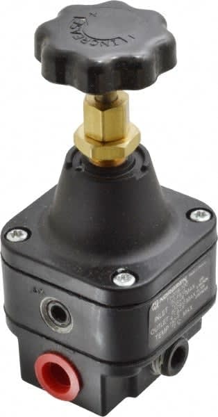 Norgren 11-018-100 - PNEUMATIC PRESSURE REGULATOR, 11 SERIES, 1/4 INCH NPT PORT, 12 SCFM FLOW RATE, 150 PSI MAX, 60 PSI MAX OUTLET, 160 F MAX