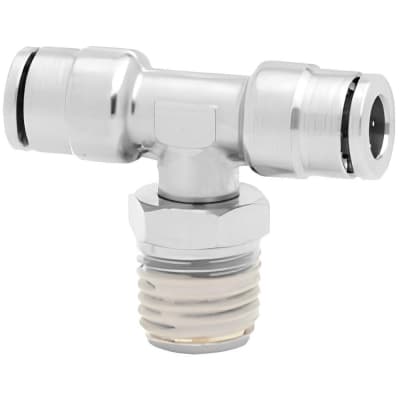 Norgren 124670118 - PUSH-TO-CONNECT TUBE TO MALE & TUBE TO MALE NPT TUBE FITTING: PNEUFIT SWIVEL MALE TEE, 1/8" THREAD, 1/8" OD