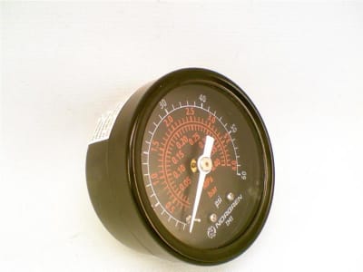 Norgren 18-013-208 - DISCONTINUED BY MANUFACTURER, PRESSURE GAUGE, 0-60PSIG, 2IN, BLACKFACE, 1/4NPT, BACK MOUNT