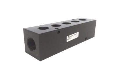 Norgren M30-375-5 - DISCONTINUED BY MANUFACTURER, MANIFOLD SUB-BASE, M30 SERIES, PNEUMATIC, 2 X 1/2" FEMALE NPT INLETS, 5 X 3/8 FEMALE NPT O