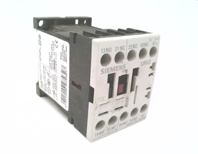 Siemens 3RH1131-1BB40 - DISCONTINUED BY MANUFACTURER 10/01/2019, CONTACTOR RELAY, 10 AMP, 4 POLE, 3 NO / 1 NC, 24 VDC COIL, 240 VAC, SCREW TERMI