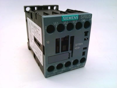 Siemens 3RT2015-1AN61 - POWER CONTACTOR, 3-POLE, 7 AMP, 3 KW, 400 V, 1 NO, 200-220 VAC, 50/60 HZ, SIZE S00, SCREW TERMINAL, SUCCESSOR FOR 3RT101