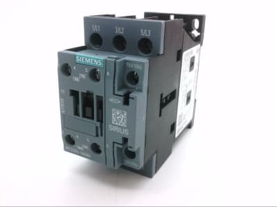 Siemens 3RT2025-1AK60 - POWER CONTACTOR, 3 POLE, 17 AMP, 7.5 KW, 110 VAC / 50 HZ, 120 VAC / 60 HZ COIL, 1 NO + 1 NC AUXILIARY CONTACTS, SCREW TE