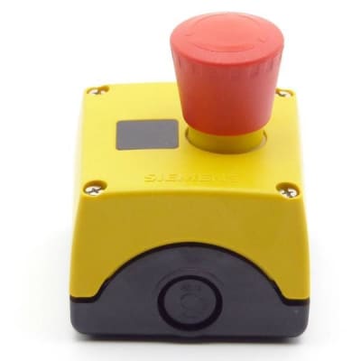 Siemens 3SB3-801-2EG3 - DISCONTINUED BY MANUFACTURER, ENCLOSURE FOR COMMAND DEVICES, RED PUSHBUTTON, 2NC, 22MM, ROUND, METAL, 1 COMMAND POSITION