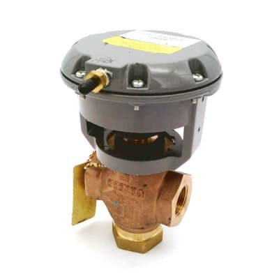 GLOBE VALVE, MODEL VG7000, 3/4" NPT, BRONZE BODY, 3-WAY, MIXING, 15 PSI WSP, 125 PSI WOG, 7.3CV, CLOSEOFF 69/100 PSIG, BRASS TRIM, SPRING RETURN
