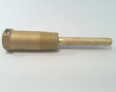 TEMPERATURE SENSOR, THERMOWELL, TE-6300W SERIES, COPPER BULB, 6 LENGTH, CLIP INTERNAL THREAD, 1/2 NPT EXTERNAL, 2.38 IMMERSION DEPTH W/ THERMAL GREASE
