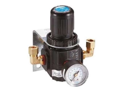 PRESSURE REGULATOR, 0 TO 30 PSIG GAUGE, 3/8-INCH, PRESSURE RELIEF VALVE SET TO 25 PSIG, 25 SCFM