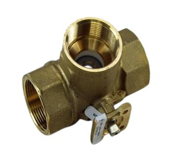 1-1/2 3-WAY BALL VALVE, 46.8CV, BRASS TRIM