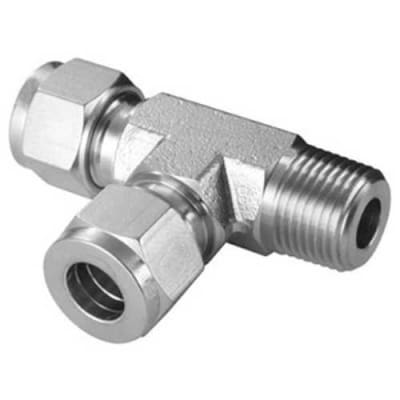 Swagelok 42Q55T1 - MALE RUN TEE 3/8" TUBE OD X 3/8" NPT, SS 316, CROSS-REFERENCE: HAM-LET PART# 771LSS3/8X3/8 , PARKER PART# 6MRT6N, SWAGEL
