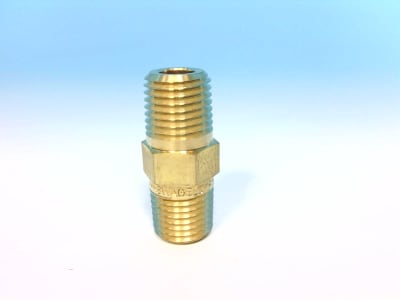 Swagelok B-4-HN - BRASS PIPE FITTING, HEX NIPPLE, 1/4 IN. MALE NPT
