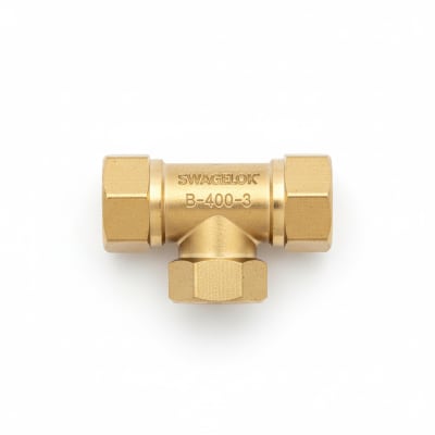 Swagelok B-400-3 - BRASS SWAGELOK TUBE FITTING, UNION TEE, 1/4 IN. TUBE OD
