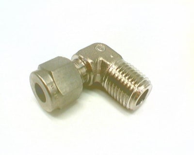 Swagelok SS-400-2-4 - TUBE FITTING, STAINLESS STEEL, MALE ELBOW, 90 DEGREE, 1/4 INCH TUBE OD X 1/4 INCH MALE NPT