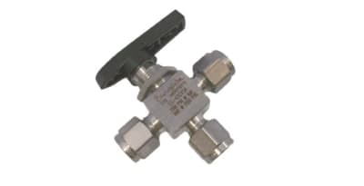 Swagelok SS-42GXS4 - SWITCHING BALL VALVE, 3-WAY, STAINLESS STEEL, LEVER STYLE HANDLE, ¼ INCH CONNECTION TYPE