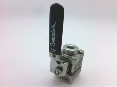 Swagelok SS-63TF6 - BALL VALVE, STAINLESS STEEL, 3-PIECE, 60 SERIES, REINFORCED PTFE SEATS, 3/8 IN. FEMALE NPT, LEVER, BLACK, ALLOY X750, 2-