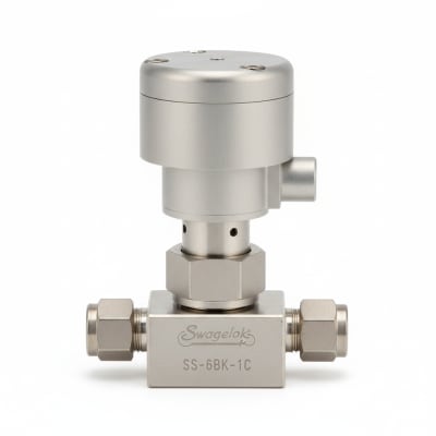 Swagelok SS-6BK-1C - SS BELLOWS-SEALED VALVE, GASKETED, PCTFE STEM TIP, 3/8 IN. TUBE FITTING, SC-11 CLEANED, NC ACTUATOR